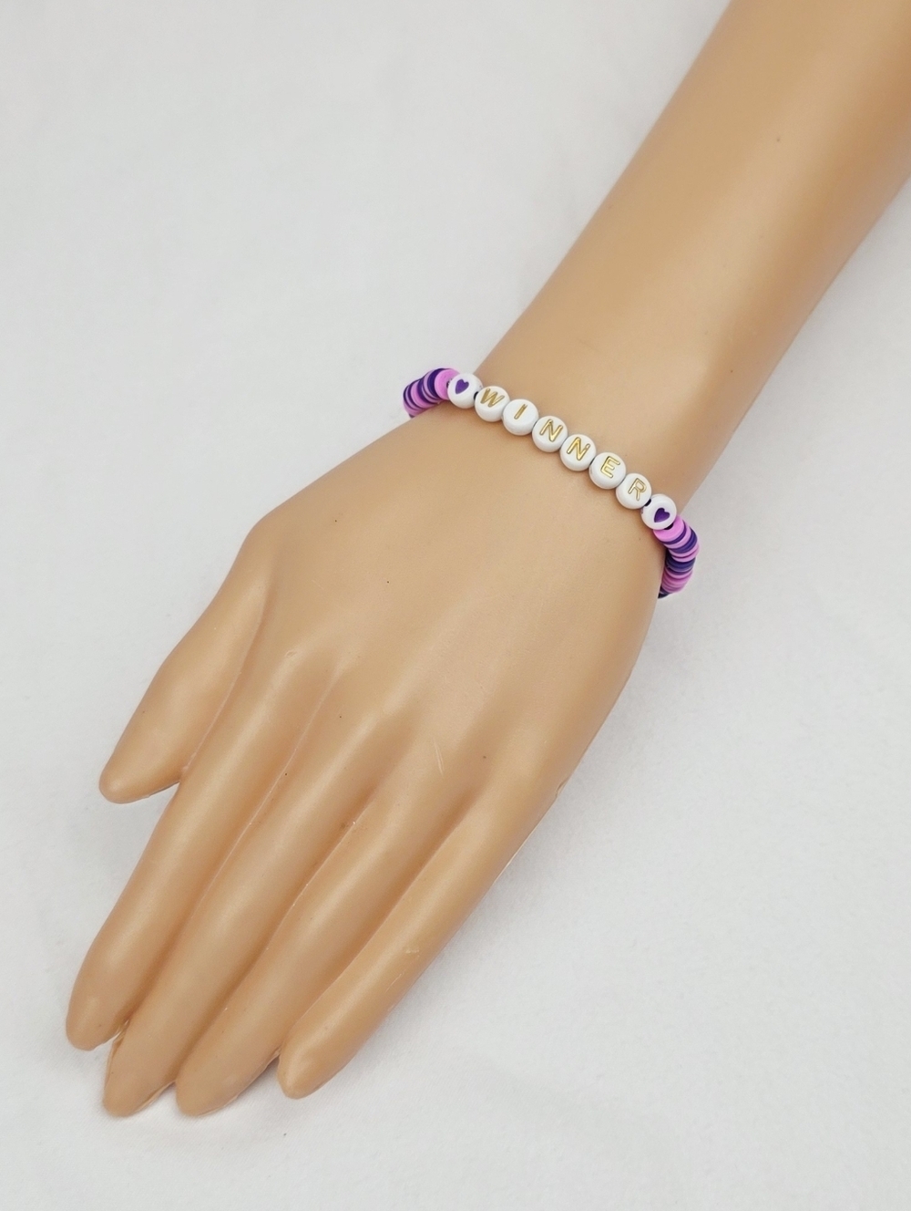 Handmade Clay Bead Word Winner Bracelet